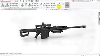 Gun modeling tutorial in Solidworks  Step by step  Solidworks share [upl. by Imaj992]