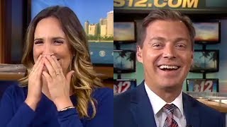 News Anchors Cant Stop Laughing At Tech Blooper [upl. by Ycnan]