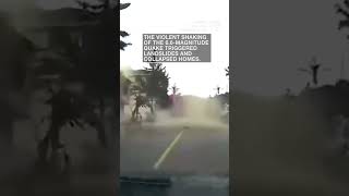 China earthquake captured on dashcam video [upl. by Amandy]