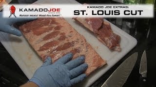 How to Trim St Louis Style Ribs  Kamado Joe [upl. by Anirehs459]