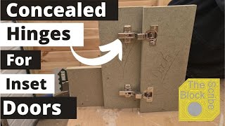 How to fit concealed hinges for inset door blockscribe jig [upl. by Nilkcaj]