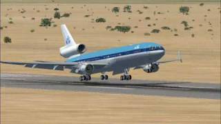 FSX KLM MD11 Landing in Curacao TNCC [upl. by Ahseia]