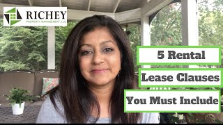 Landlord Tenant Lease Agreement Essentials  5 KEY LEASE CLAUSES You must Include [upl. by Zigmund]