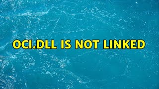 ocidll is not linked [upl. by Genet]