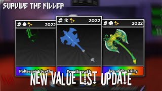 🔪FROSTBREATH RAISED New Value List Update 📈  Survive the killer [upl. by Tennek]