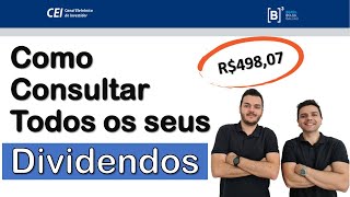 CEI B3  Como Consultar Todos os Meus Dividendos Canal Eletrônico do Investidor [upl. by Suoilenroc743]