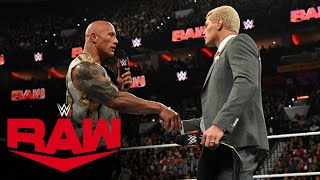 FULL SEGMENT Cody Rhodes and The Rocks story has just begun Raw highlights April 8 2024 [upl. by Nylac]