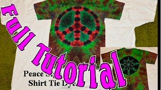 DIY Peace Sign Star Tie Dye two design shirt Tutorial 5 [upl. by Htenek]