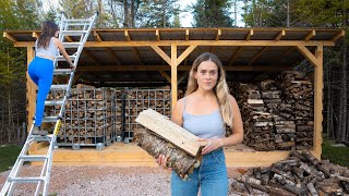 Building A Woodshed From Milled Woods amp Storing Years of Firewood [upl. by Havard]