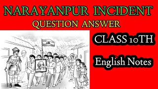 Narayanpur Incident Question Answer। SSLC English Supplementary Reader [upl. by Goldsworthy]