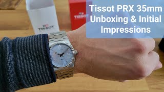 Tissot PRX 35mm Unboxing amp First Impressions [upl. by Igal]