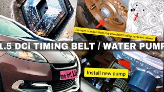 Renault Scenic 3  15 dci Timing belt amp Water pump replacement [upl. by Anilesor382]