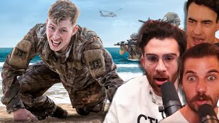 Surviving A Week In Air Force Special Operations  Hasanabi reacts to Sam Eckholm [upl. by Ymmak]