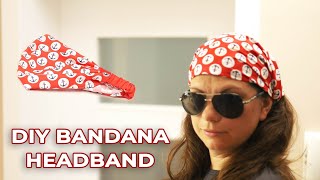 DIY Bandana Headband with Elastic for Girls or Guys in just 10 minutes [upl. by Ecirtaeb]