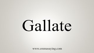 How To Say Gallate [upl. by Meesaw795]