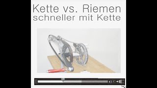 Video 1  Wirkungsgrad Riemen vs Kette  mehr Kraftbedarf durch Riemen Untertitel [upl. by Nohsreg]