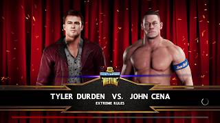 WWE 2K18 Tyler Durden VS John Cena 1 VS 1 Extreme Rules Match [upl. by Androw]