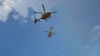 Fliegender wechsel vom Christoph 16 u Christoph 77  SHG Klinik Völklingen  21 August 2019 [upl. by Rebor]