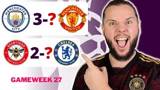 Premier League Gameweek 27 Predictions amp Betting Tips  Manchester City vs Manchester United [upl. by Aitat]