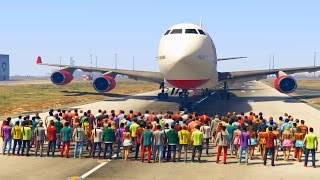 CAN 100 PEOPLE STOP THE PLANE IN GTA 5 [upl. by Niuqauj]