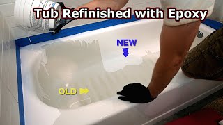 How to Refinish Tub with Epoxy Ekopel 2K kit and Make it Look Brand New  Bathroom Remodel Part 4 [upl. by Roddy834]