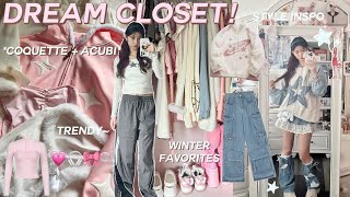 CLOSET TOUR 🖇️ winter favorites trendy and affordable coquette  acubi [upl. by Neda298]