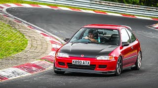 K20 Swapped 93 Civic – Nurburgring TF Lap [upl. by Robbyn]