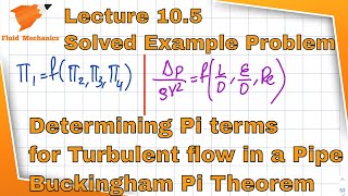 Fluid Mechanics 105  Solved Example Problem Determining Pi Terms Turbulent Flow in a Pipe [upl. by Eenobe12]