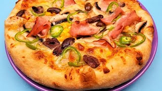 Reteta aluat de pizza ca la pizzerie I Pizza salami I Pizza cu sunca porumb si ciuperci [upl. by Fesoj]