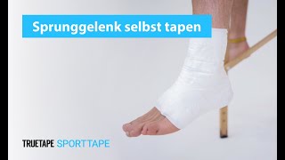 TRUETAPE® Sprunggelenk tapen  Anleitung mit dem Sporttape [upl. by Nayrbo]