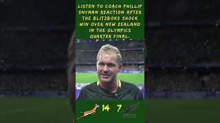 Listen to Coach Phillip Snyman reaction after the Blitzboks shock win over New Zealand worldrugby [upl. by Chico]