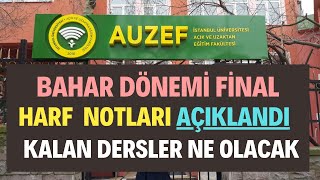 AUZEF Final Sınavı Harf Notları Açıklandı Harf Notları Neyi İfade Ediyor [upl. by Hasina]