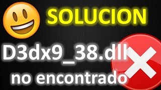 ▶ SOLUCION ERROR D3DX938DLL NO ENCONTRADO – ARTUROMEZDA [upl. by Vivi]