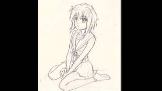 How to draw Anime girl sitting pose and perspective slightly [upl. by Torie]