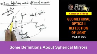 Class 12 Physics  Reflection of Light  25 Some Definitions About Spherical Mirrors  JEE amp NEET [upl. by Zebulen]