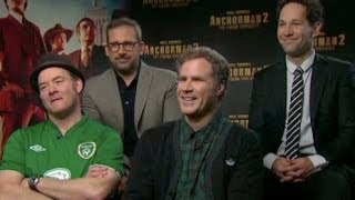 Anchorman 2 Cast Interview with Will Ferrell Paul Rudd Steve Carell amp David Koechner [upl. by Moreno]