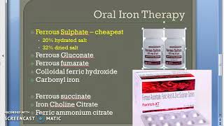 Pharmacology 638 a Iron Therapy Oral HeManTinic Ferrous Sulphate gluconate fumarate [upl. by Edgerton]