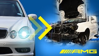 W211 E55 AMG Engine amp Frontend Teardown Part 1 [upl. by Rayford255]