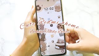 Cute Aesthetic phone theme for free  Xiaomi Redmi 🐻🍪 [upl. by Otsuaf132]