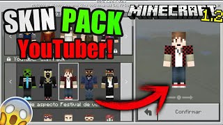 ¡Cómo obtener el skin pack Youtuber en Minecraft  Skins de Youtubers famosos  Minecraft [upl. by Alikat]