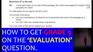 GCSE English Language Paper 1 the evaluation question Obed [upl. by Htebazie]