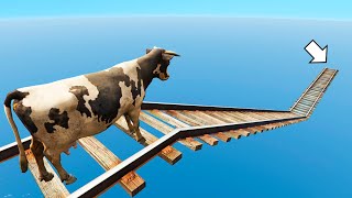 Crazy Cow Parkour  IMPOSSIBLE PARKOUR GTA  Vaca Parkour [upl. by Skcirdnek956]