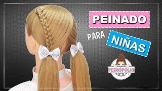 PEINADOS con COLETAS para NIÑAS  TRENZAS FACILES y RAPIDOS [upl. by Sayre]