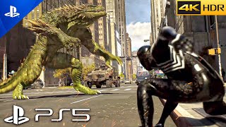 PS5 SpiderMan 2  Venom Vs Lizard Chase FIght  ULTRA Realistic Graphics Gameplay 4K 60FPS HDR [upl. by Ellehcyar]