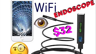 WiFi Endoscope Borescope 32 iPhone Android Waterproof Review  Hi Res Pancellent Brand [upl. by Daggett]