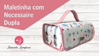 Como fazer uma Maletinha com Necessaire Dupla em Sintético  Passo a Passo  PAP  Tutorial  DIY [upl. by Pascal]