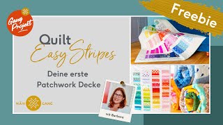 Nähe Deine erste Patchwork Decke FREEBIE [upl. by Jabin789]