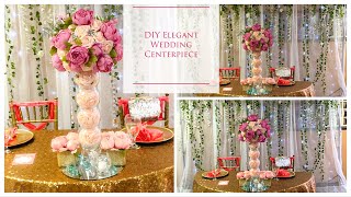 DIY Tall Elegant Wedding Centerpiece  DIY Wedding Centerpieces  DIY Tutorial DOLLAR TREE [upl. by Ahsikit]