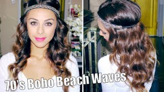 Boho Beach Waves Tutorial ♥ 70s Inspired [upl. by Burack261]