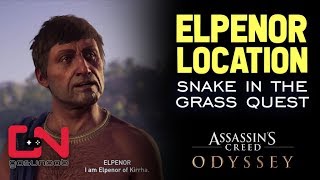 Assassins Creed Odyssey  Elpenor Location  Snake in the Grass quest [upl. by Nosimaj]